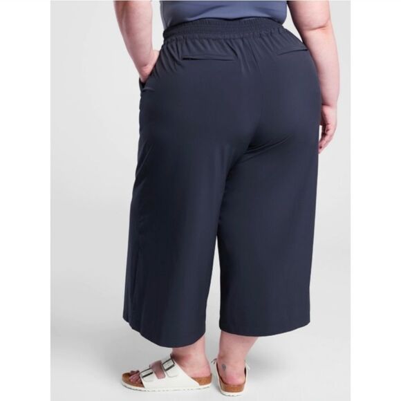 Athleta Brooklyn Wide Leg Crop Pant Black Women’s Sz 18 - Picture 2 of 15